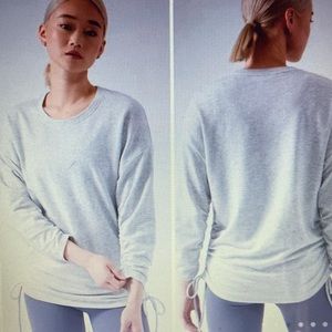 Athleta Lombard rushed sweatshirt in light heather gray